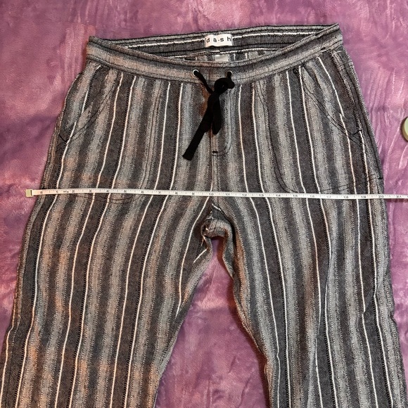 Black and White Linen Blend Striped Flowy Pants Size Small dā-sh - Picture 7 of 12